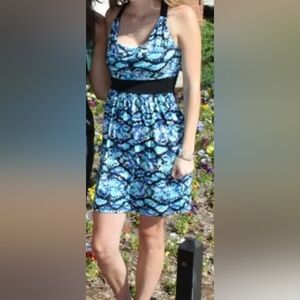 Blue Pattern Mini Dress, Size small. City Studio.